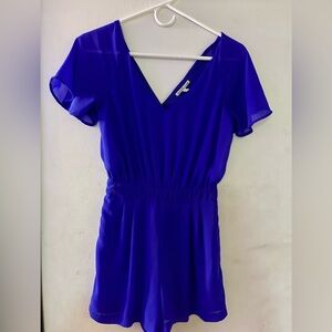 Charlotte Russe Royal Blue V-Neck dress Romper Size XS
